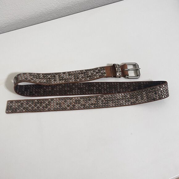 Hollywood Trading Company HTC Studded Leather Belt Italy Unisex Size 95/38 VTG main image 10